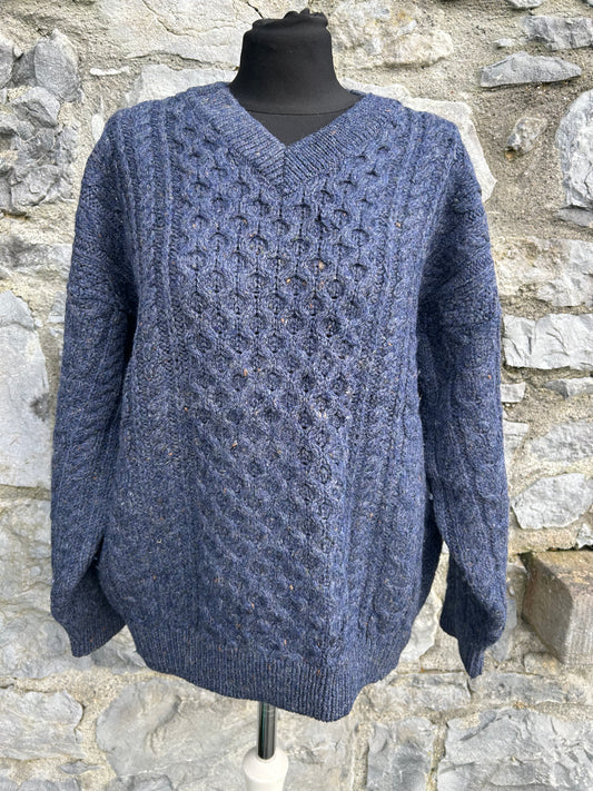 Woolly navy Aran sweater Small