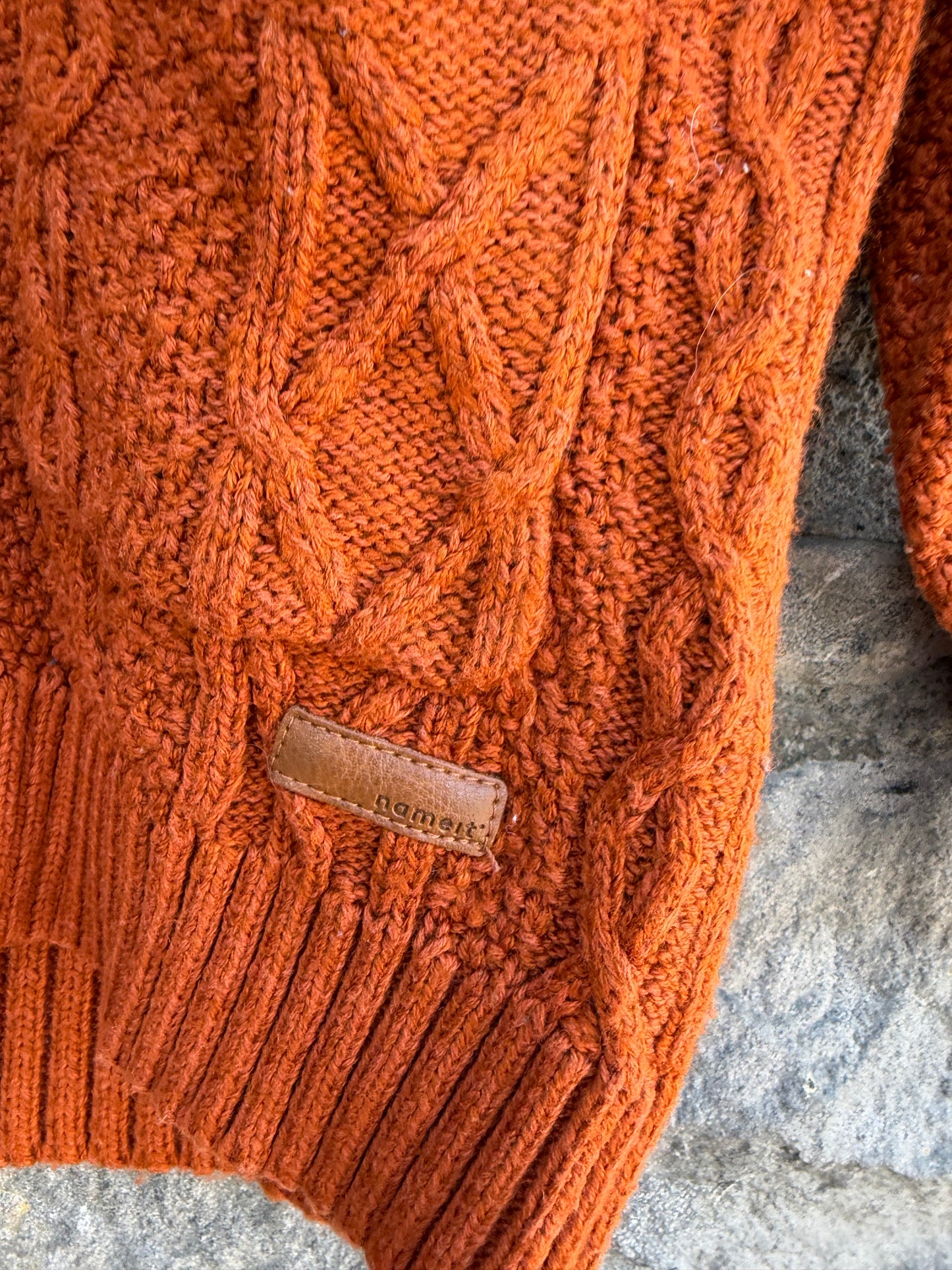 Rusty cable knit cardigan  2y (92cm)