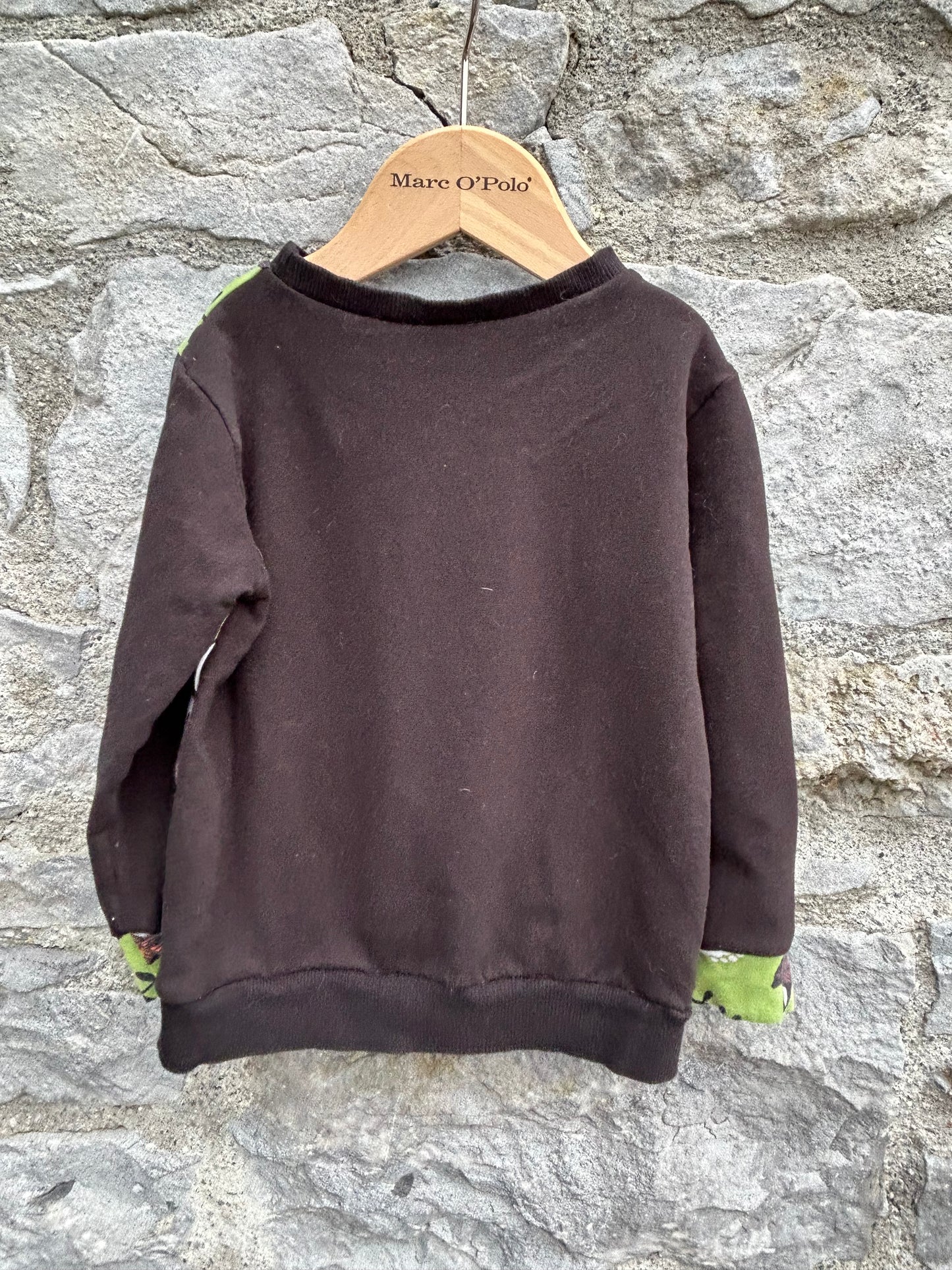 Foxes Green&black sweatshirt  2-3y (92-98cm)