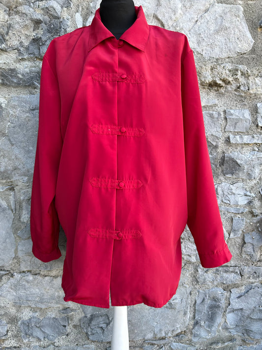 90s dark red blouse Large