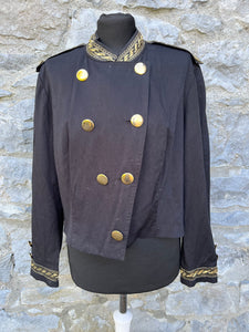 80s black jacket with gold trim uk 12-14