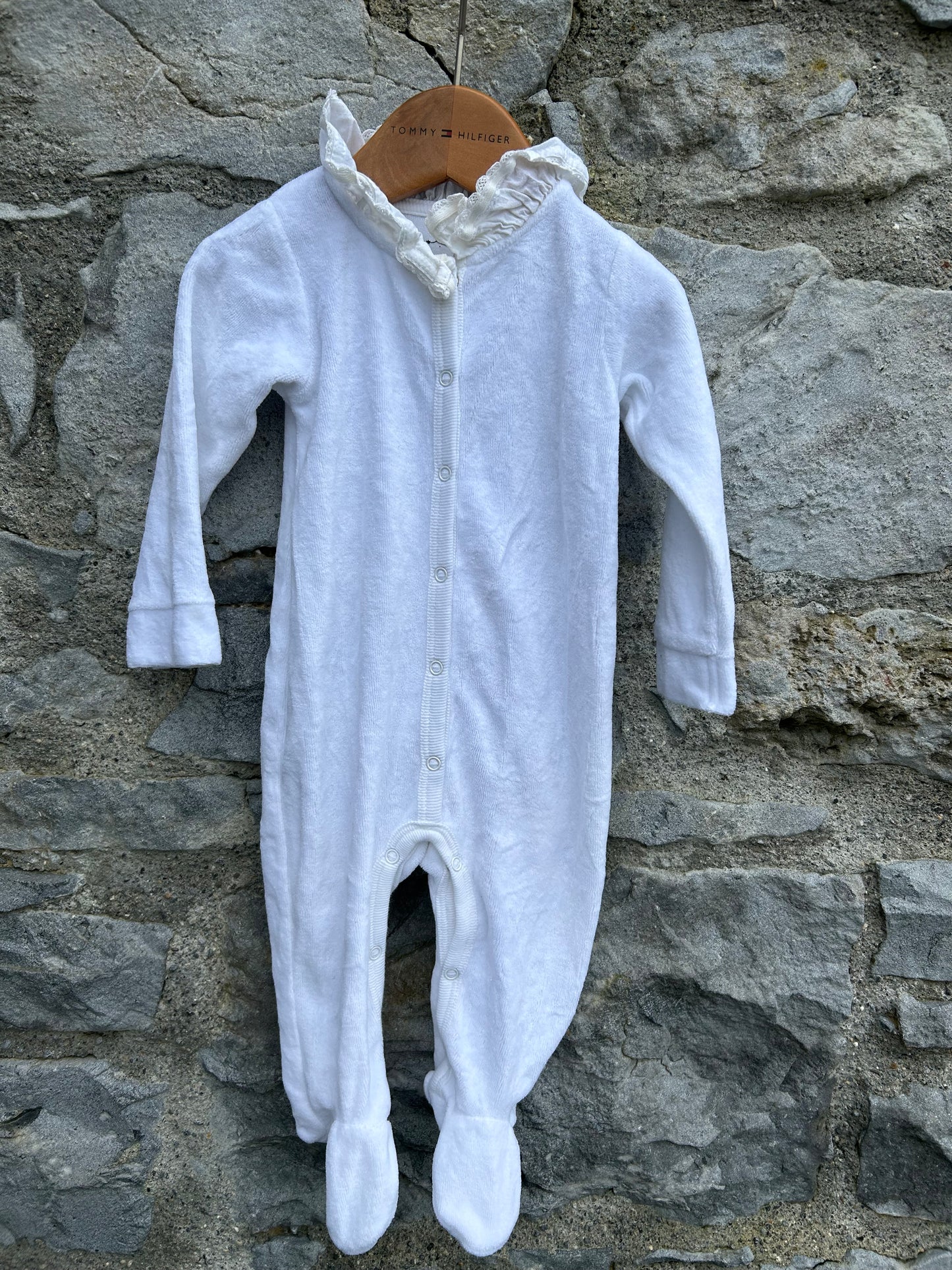 Bunny white velour onesie   3-6m (62-68cm)