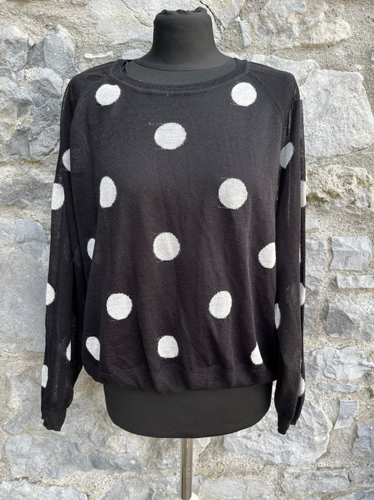 Big dots sheer black top uk 14-16