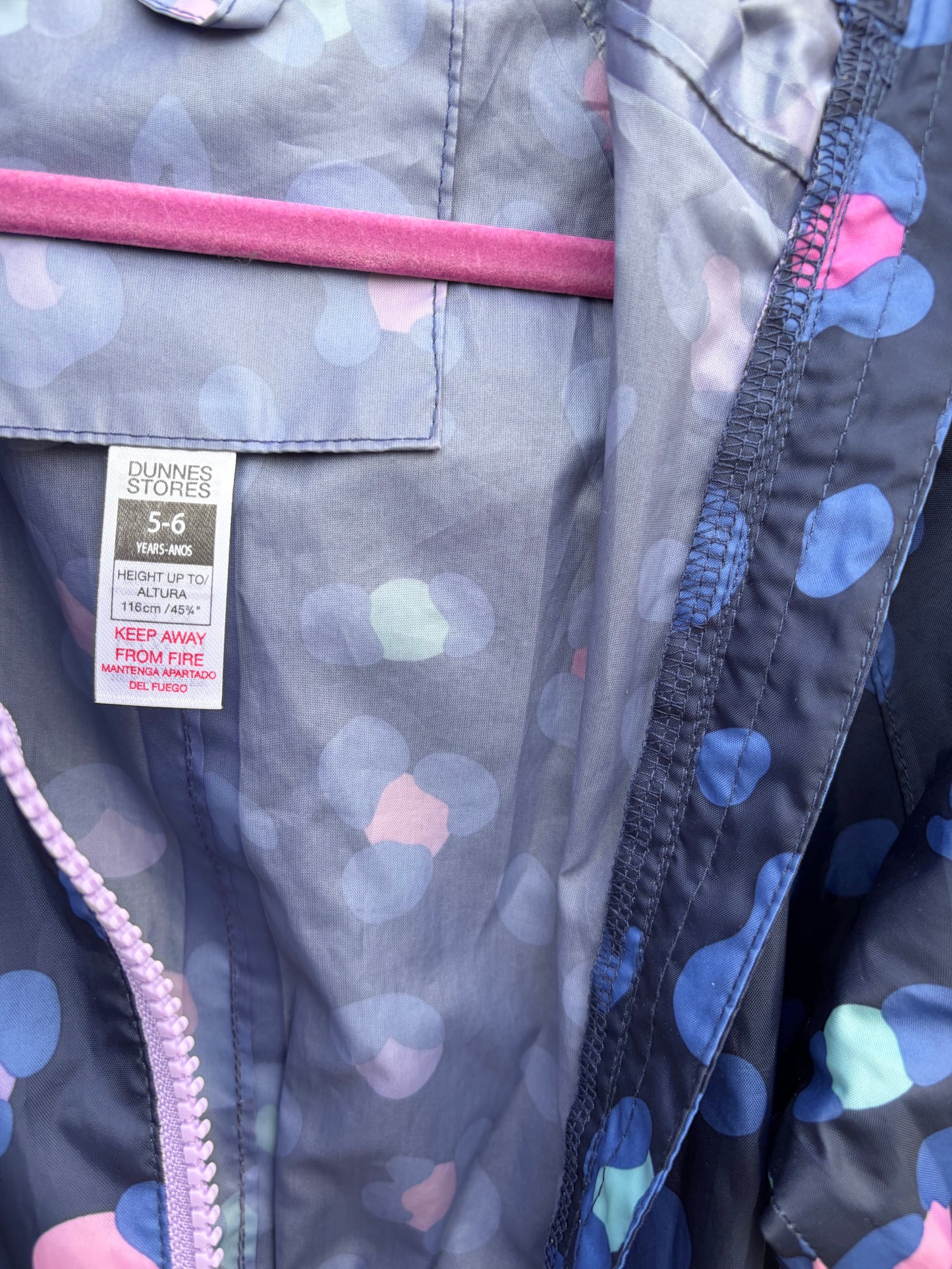 Leopard print navy puddle suit  5-6y (110-116cm)