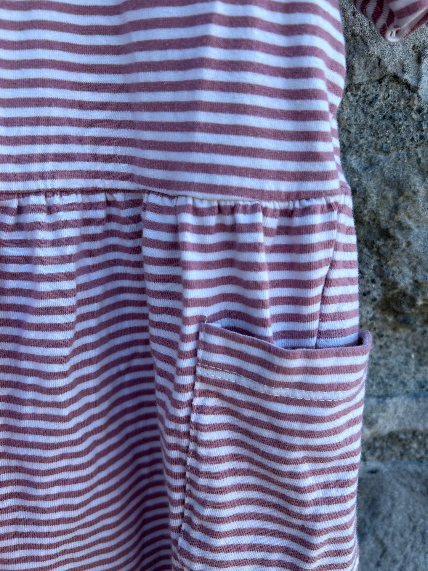 Pink stripy dress  18-24m (86-92cm)