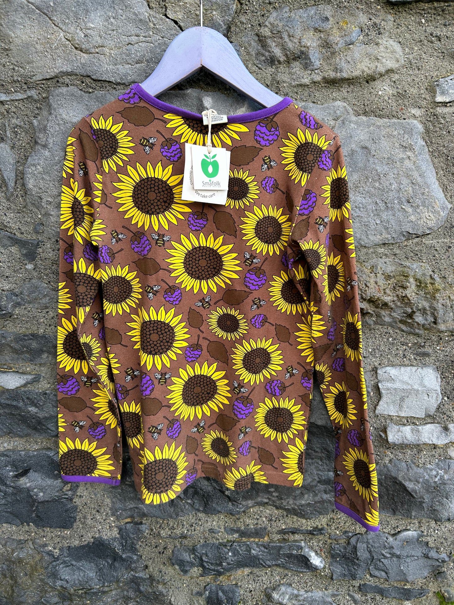 Sunflowers brown top 9-10y (134-140cm)