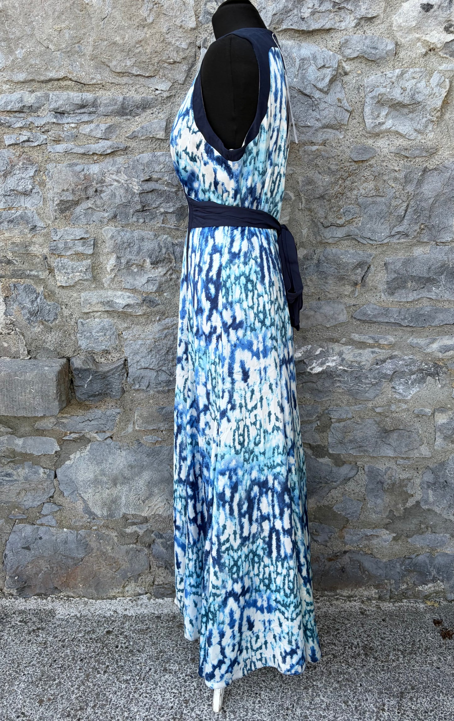 Blue and white maxi dress uk 12