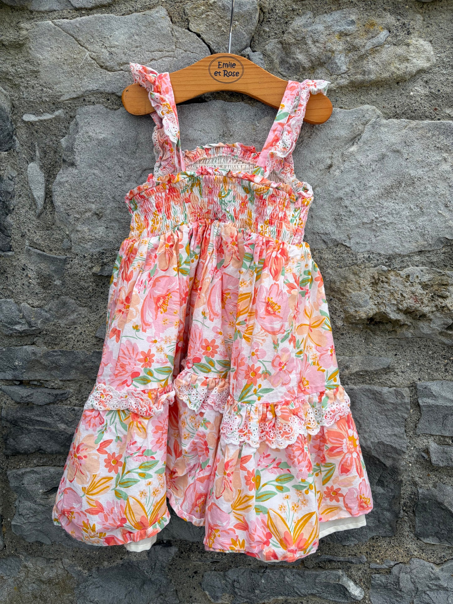 Floral tiered dress  3-4y (98-104cm)