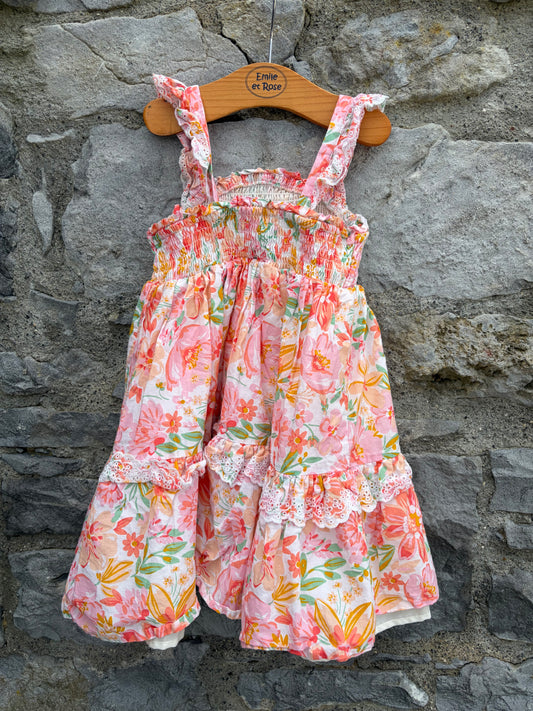 Floral tiered dress  3-4y (98-104cm)