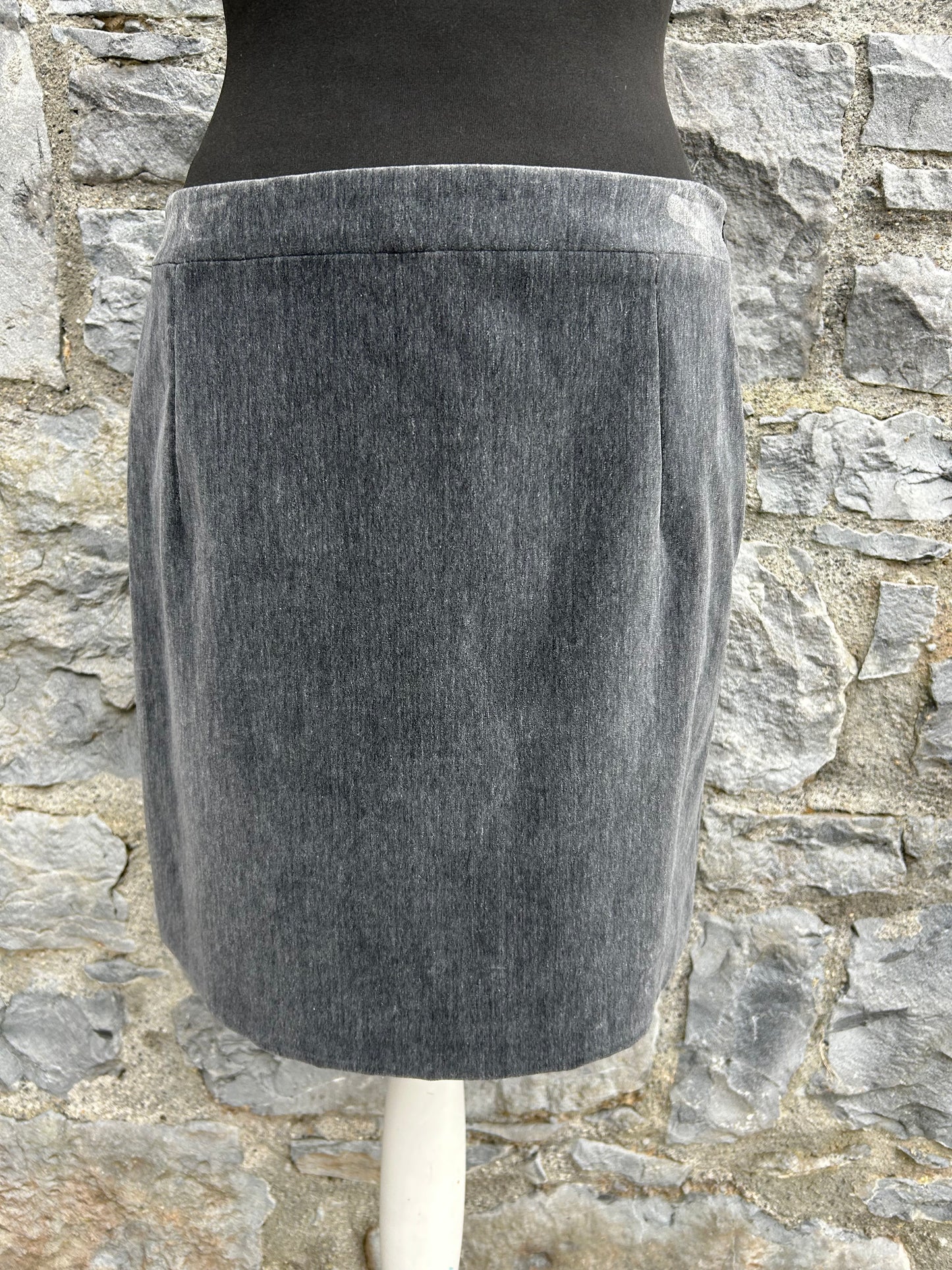 Y2K grey velvet skirt uk 10