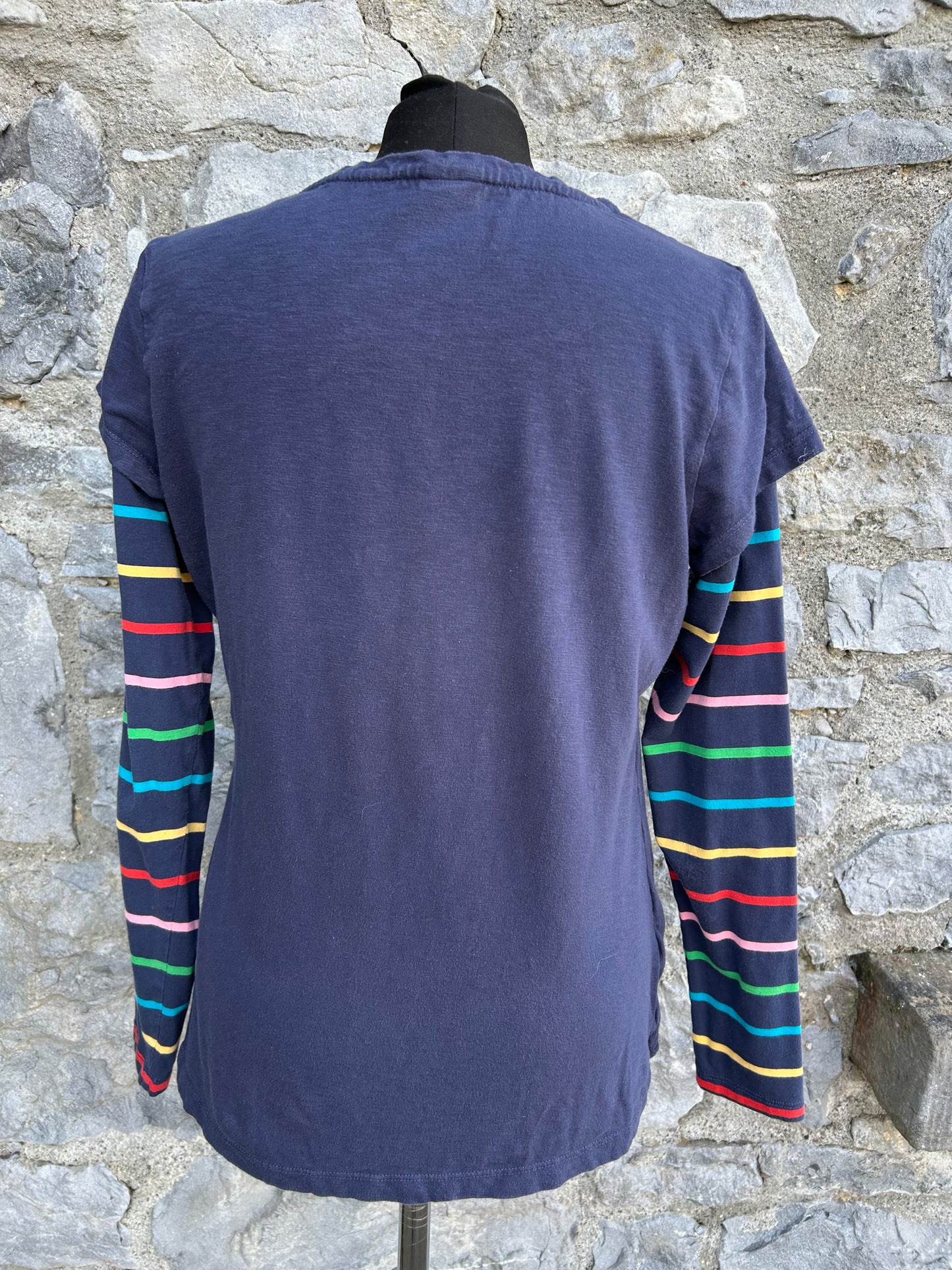 Rainbow sleeves navy maternity top uk 10-12