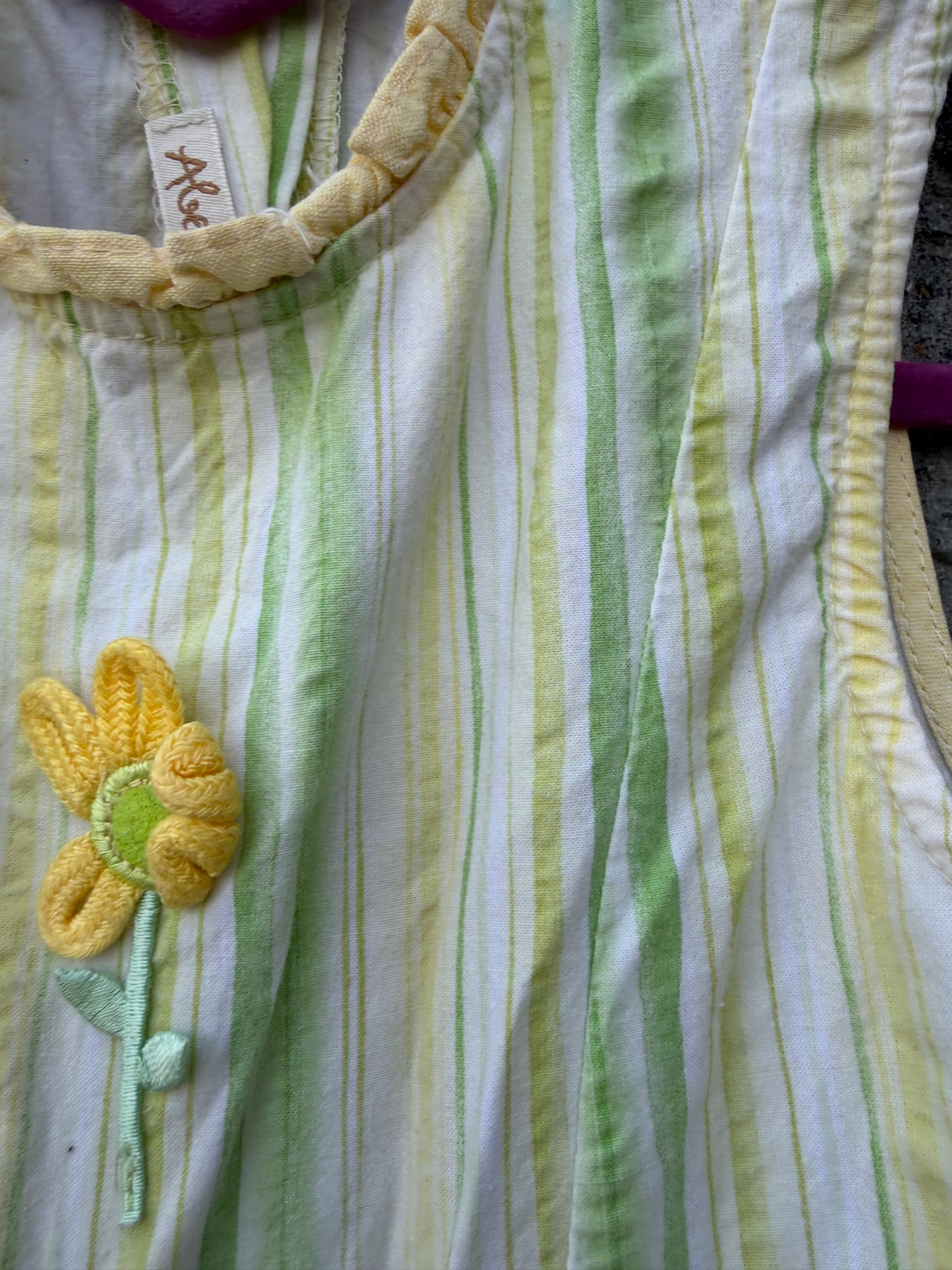 Y2K yellow stripy dress  6y (116cm)