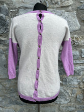 Load image into Gallery viewer, Lilac&amp;beige woolly jumper uk 6-8
