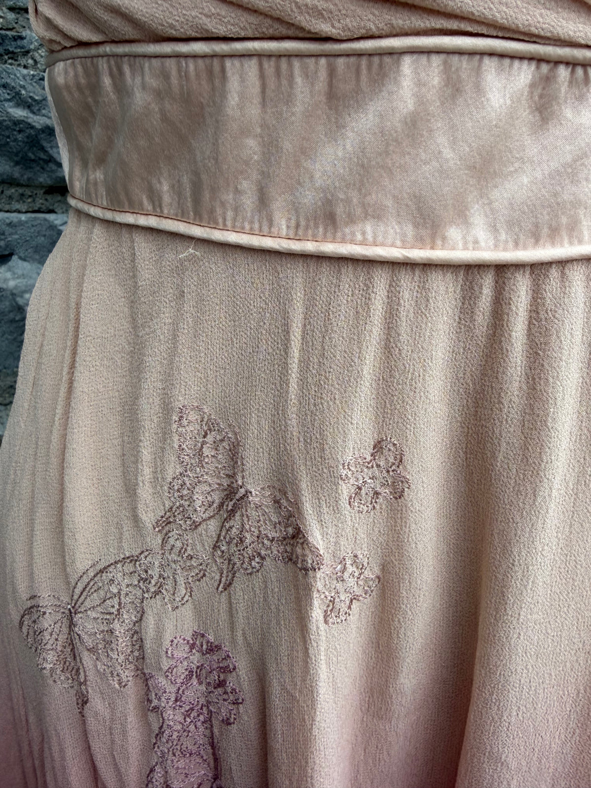 Silk ombre butterfly embroidered cocktail dress uk 8