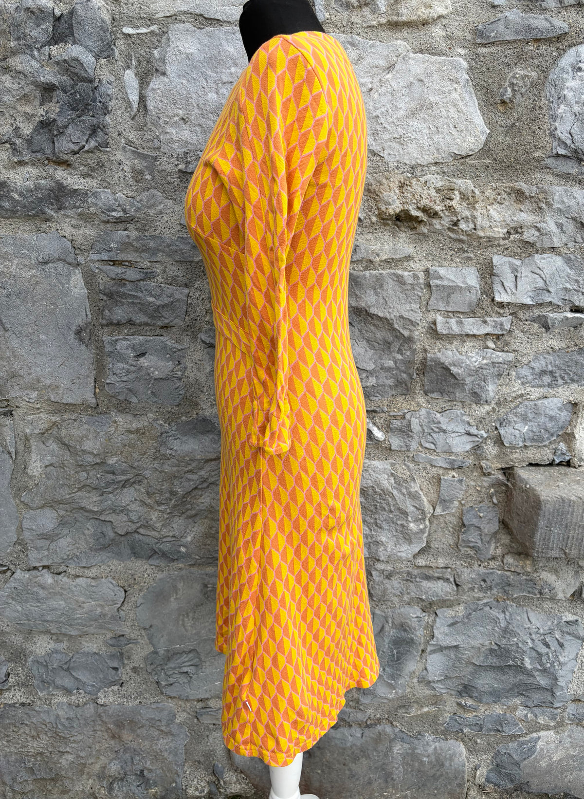 Orange&yellow geometric dress uk 8