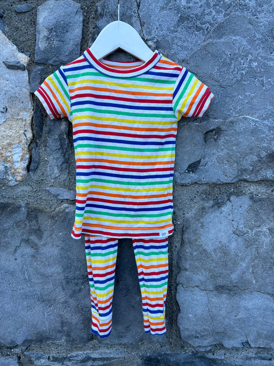 Rainbow stripes pjs  12-18m (80-86cm)