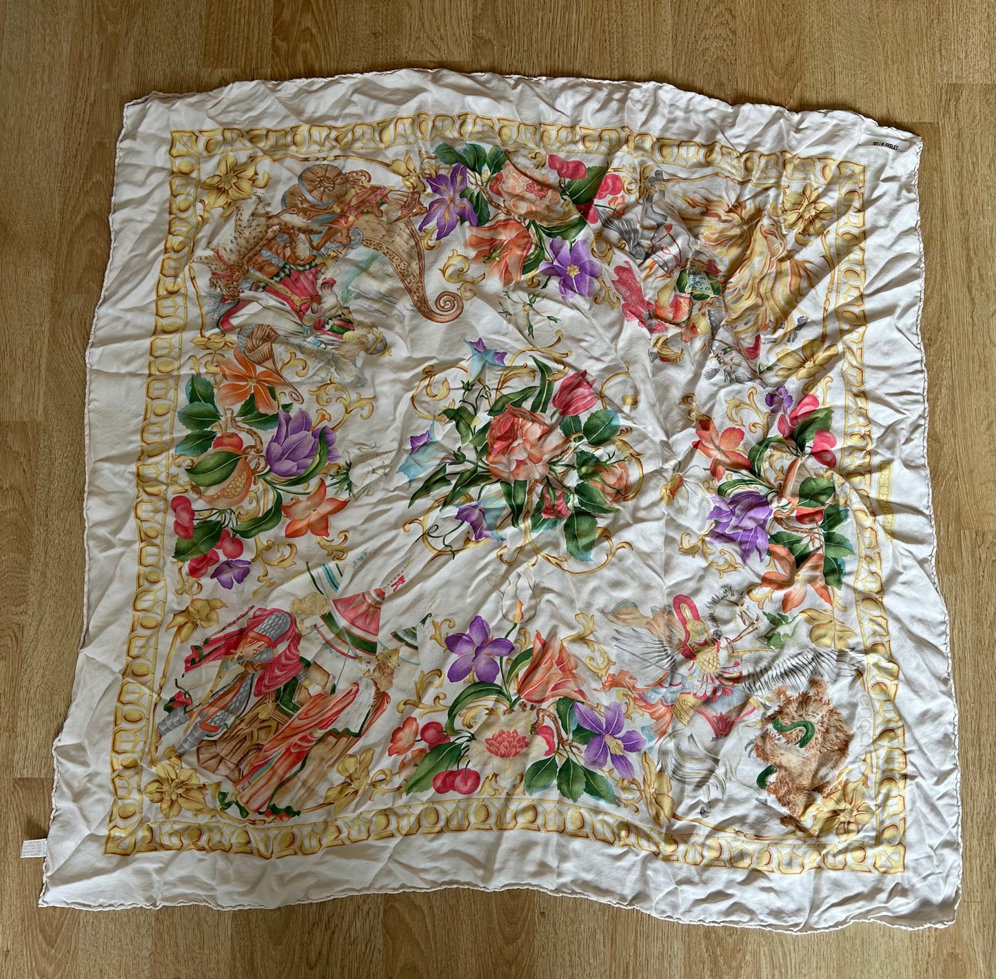 White floral scarf