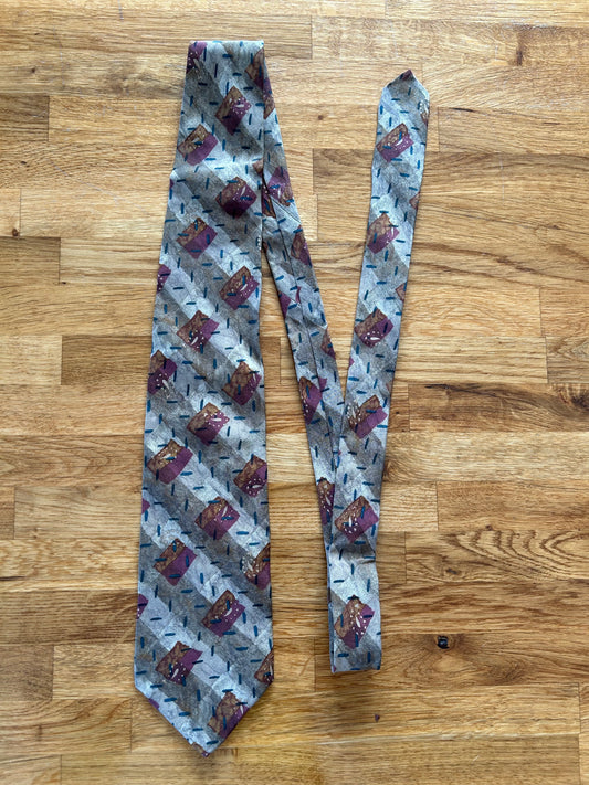 red&beige abstract tie