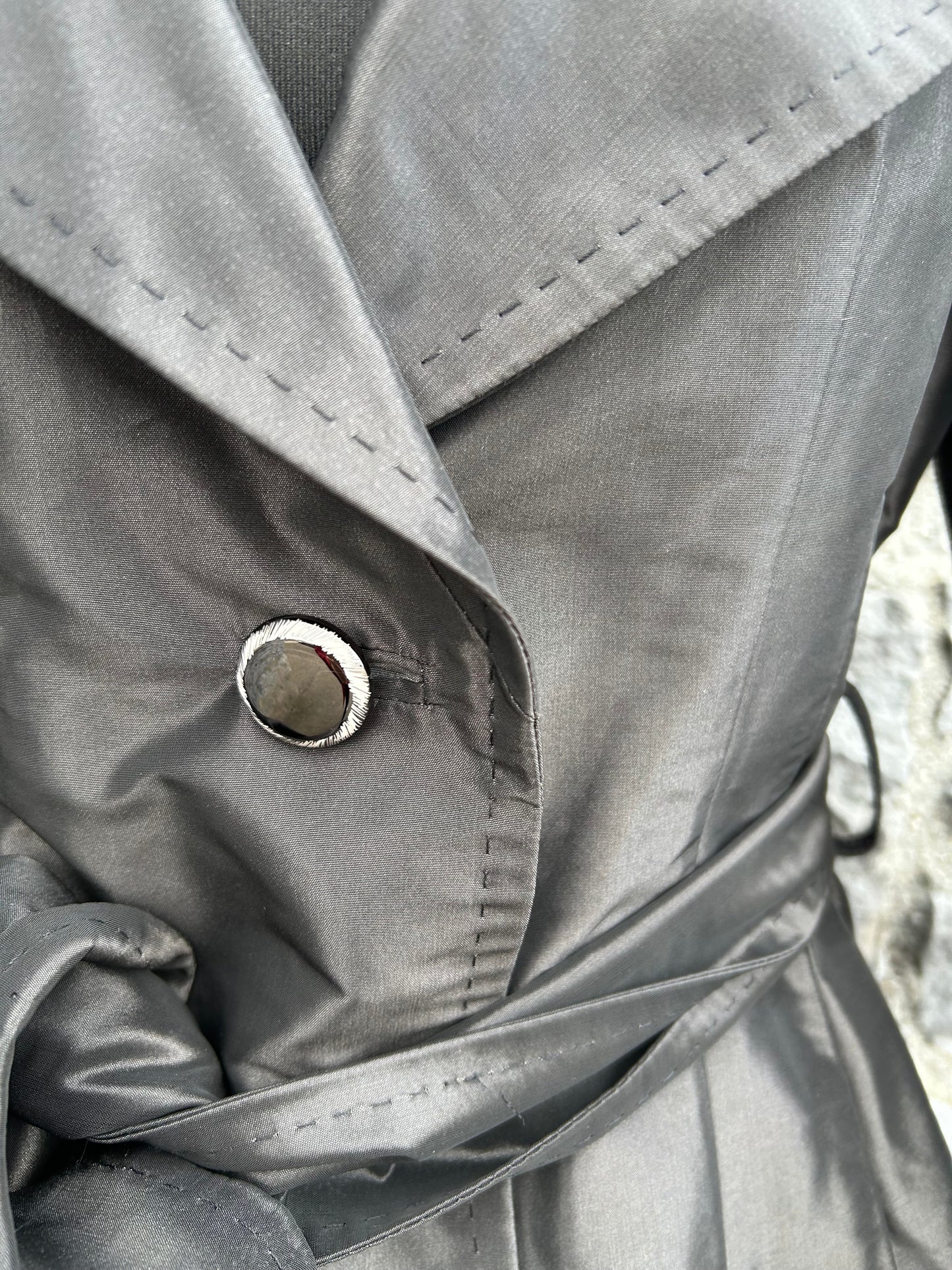 Shiny black lightweight coat uk 12