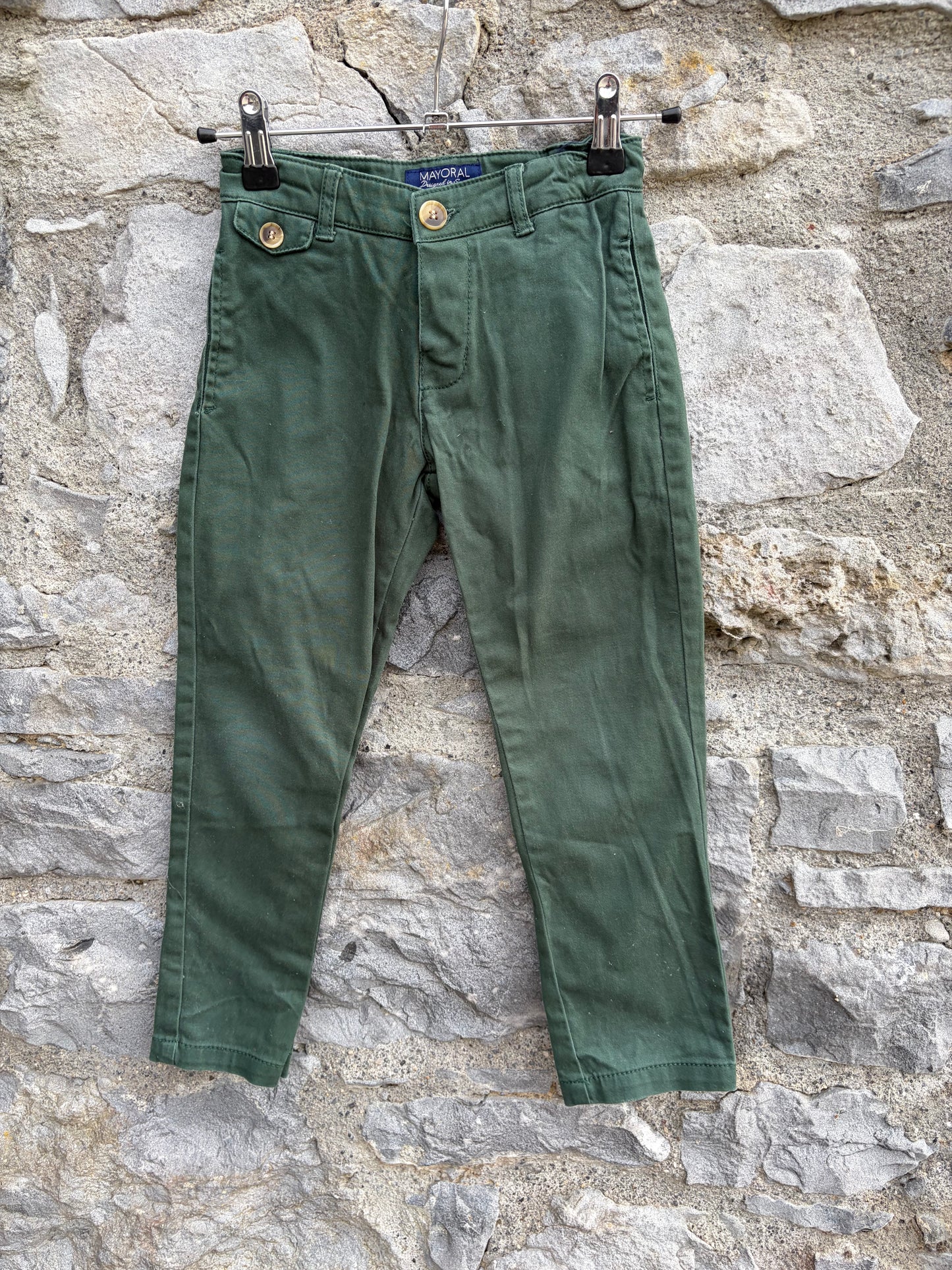 Forest green chinos  5y (110cm)