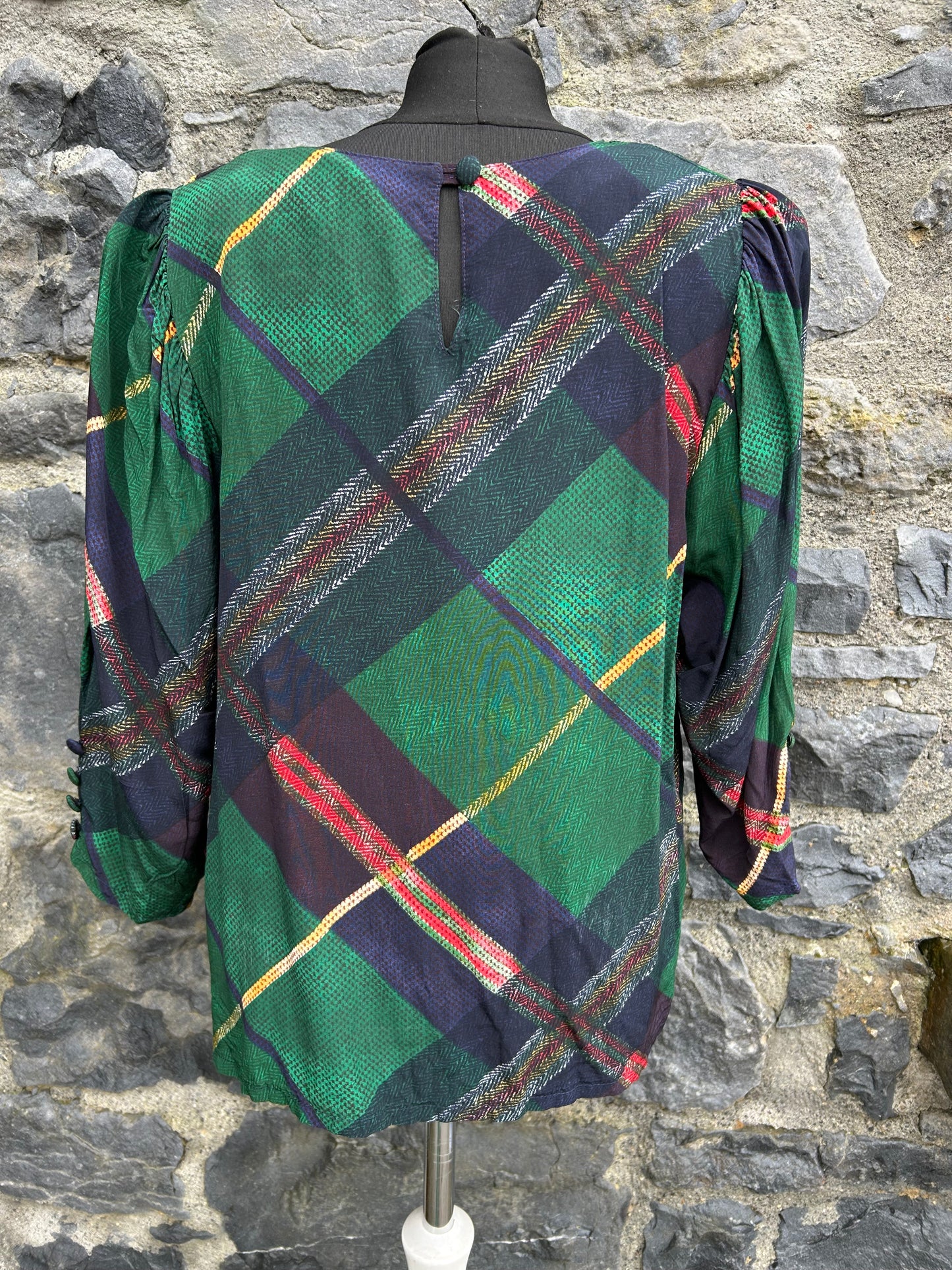 90s green check top uk 12