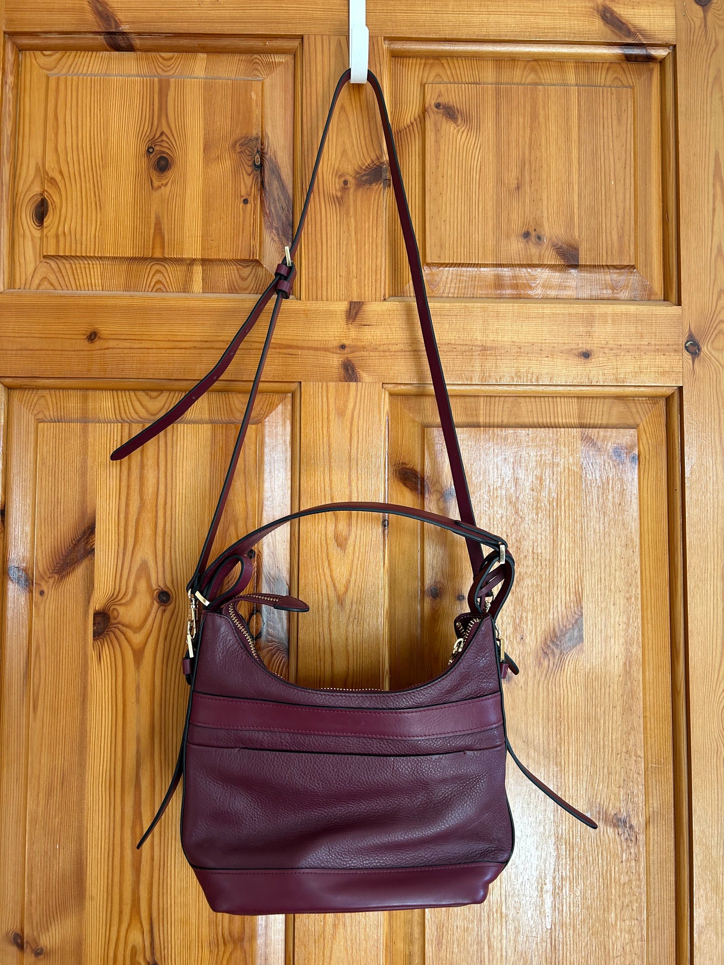 Burgundy saddle bag