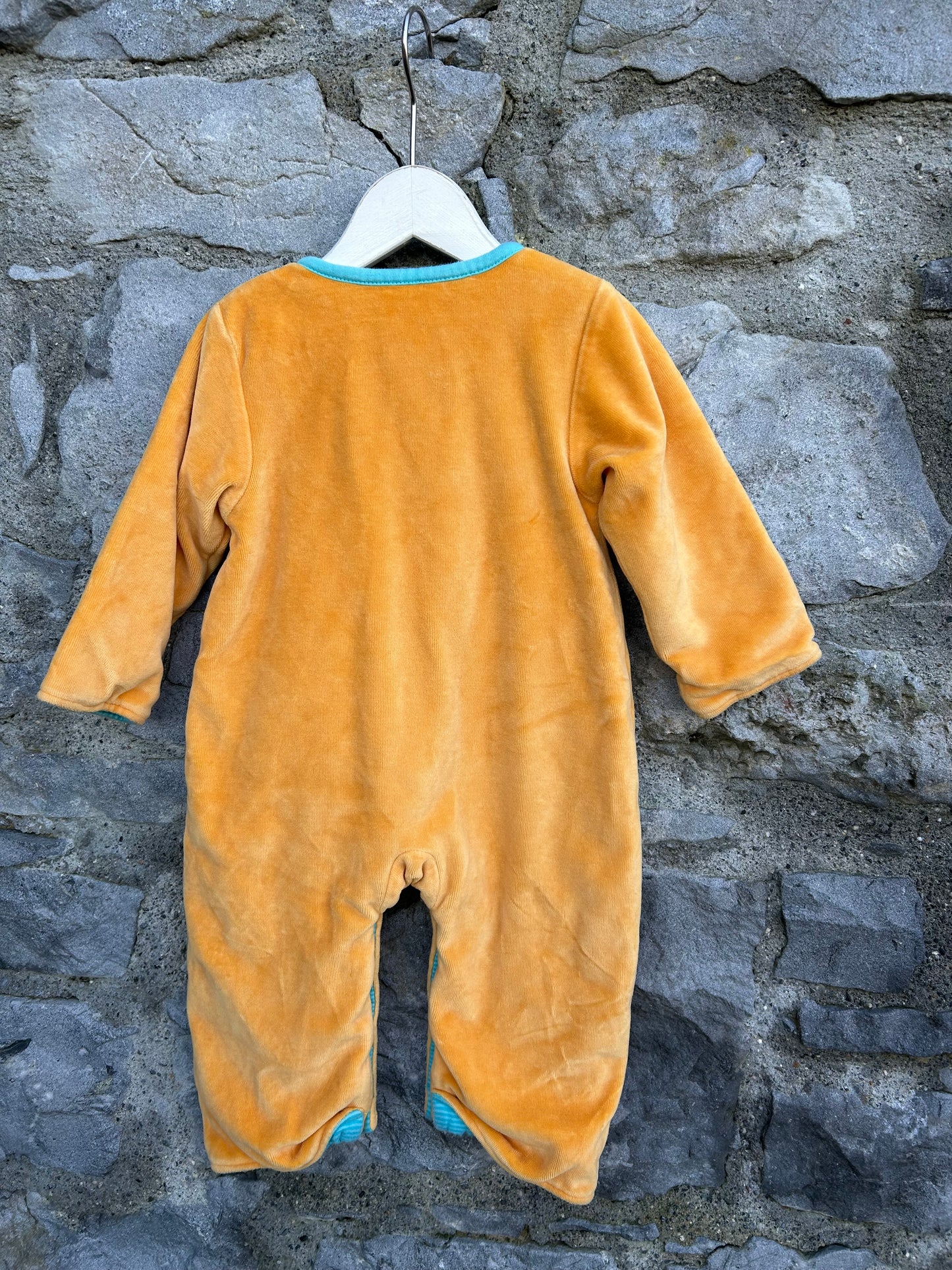 Orange velour sleepsuit &hat  6-9m (68-74cm)