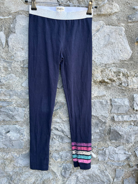 Glitter waist navy leggings  7-8y (122-128cm)