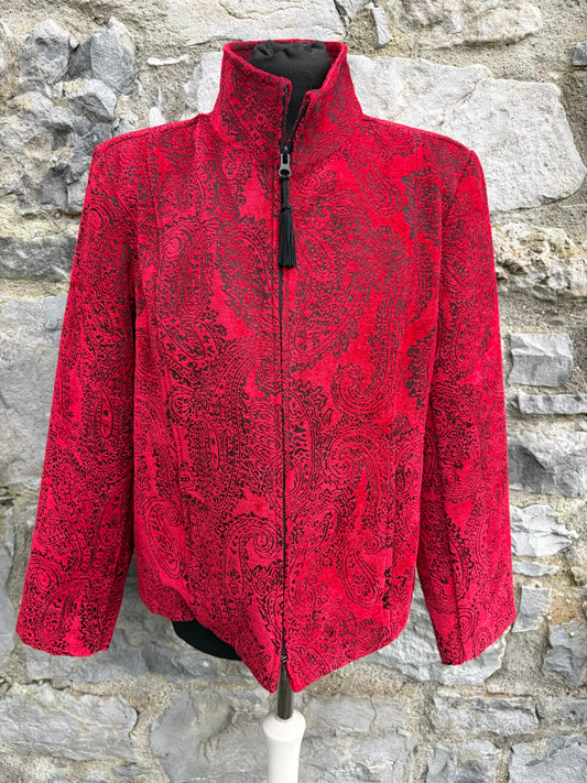 Y2K red paisley jacket uk 12