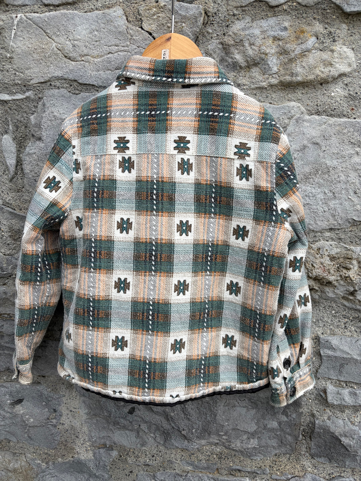 Ghanda khaki plaid flannel shacket  5-6y (110-116cm)