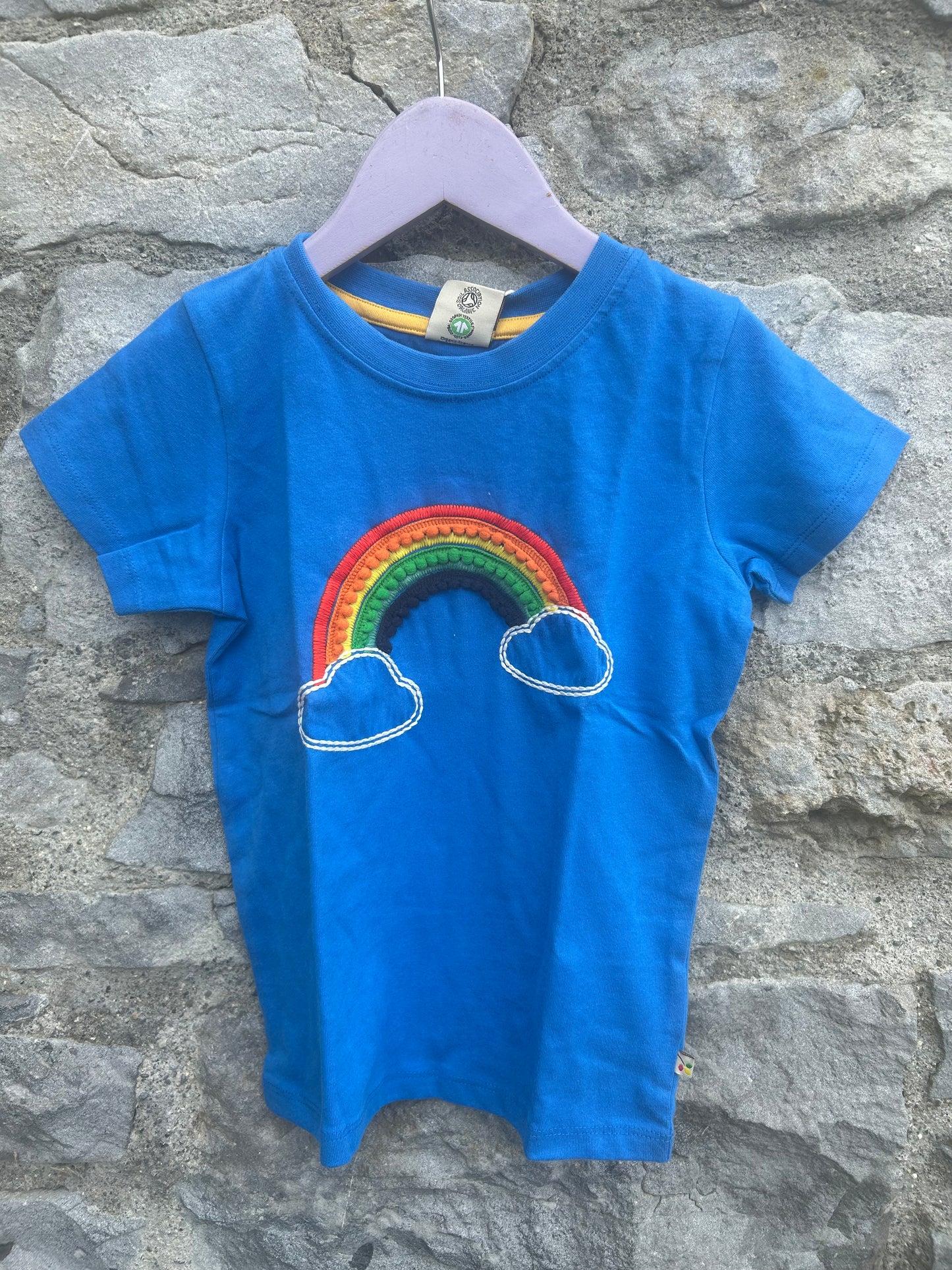 Pom Pom rainbow blue T-shirt  4-5y (104-110cm)