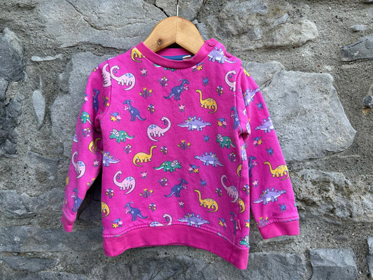 Dinosaurs pink sweatshirt 2-3y (92-98cm)