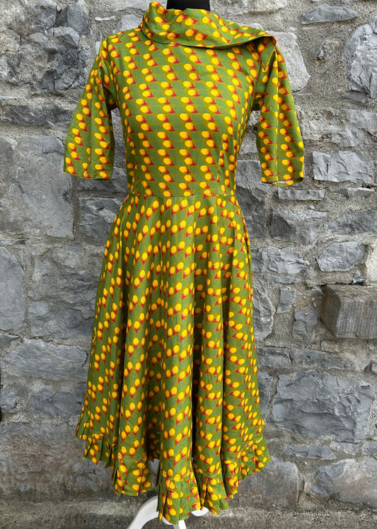 Yellow drops green dress uk 4-6