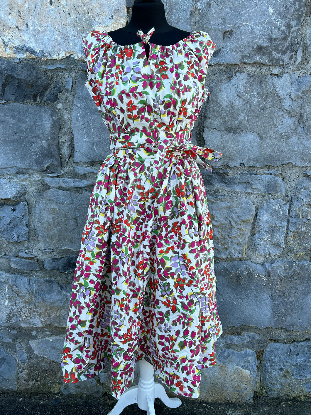 80s floral dress uk 6-8