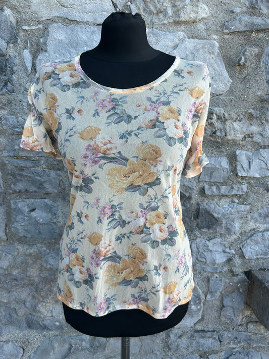 90s floral sheer top uk 12