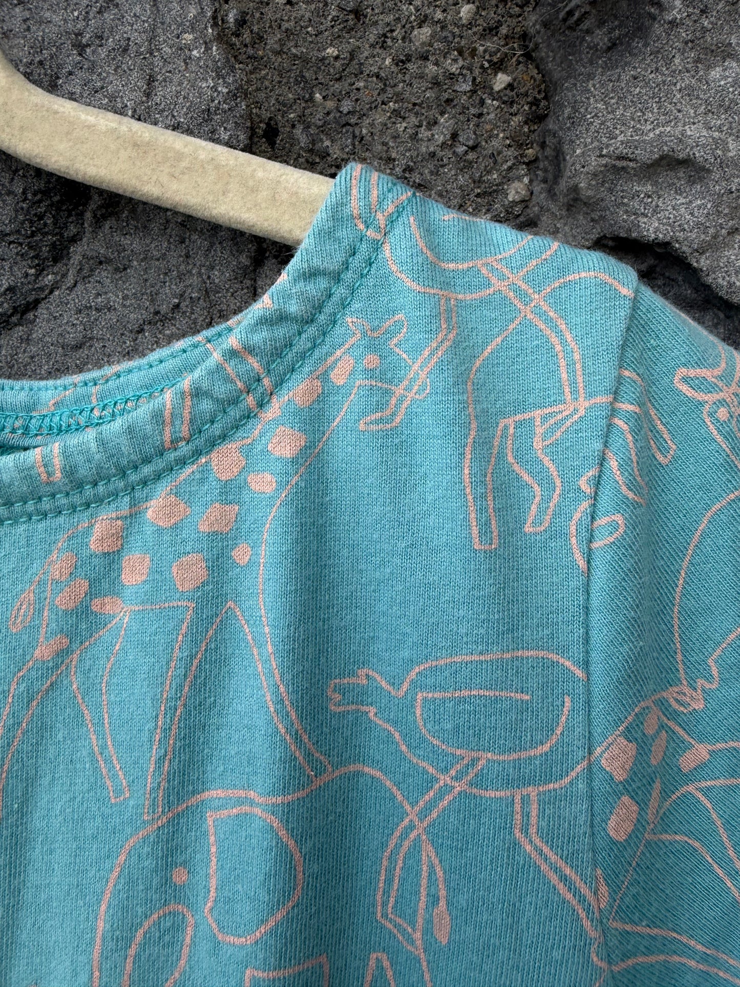 Wild animals blue dress  2-3y (92-98cm)