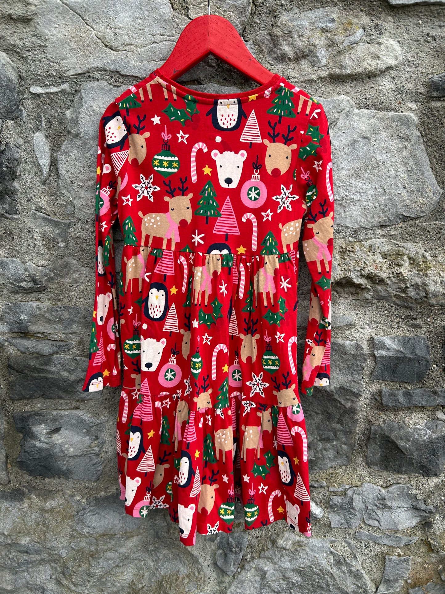 Christmas animals red dress  6-7y (116-122cm)
