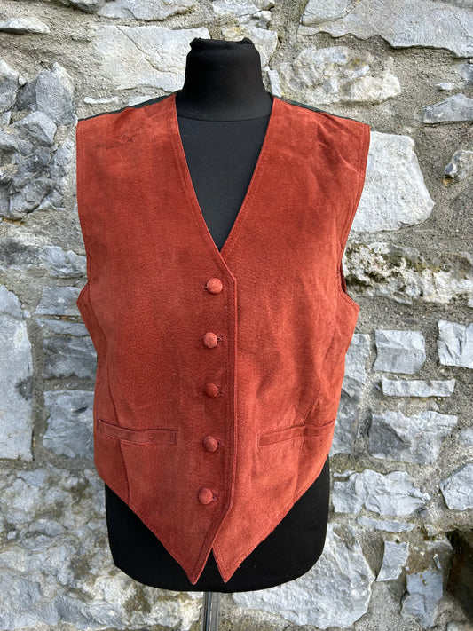 80s brown suede waistcoat  uk 12