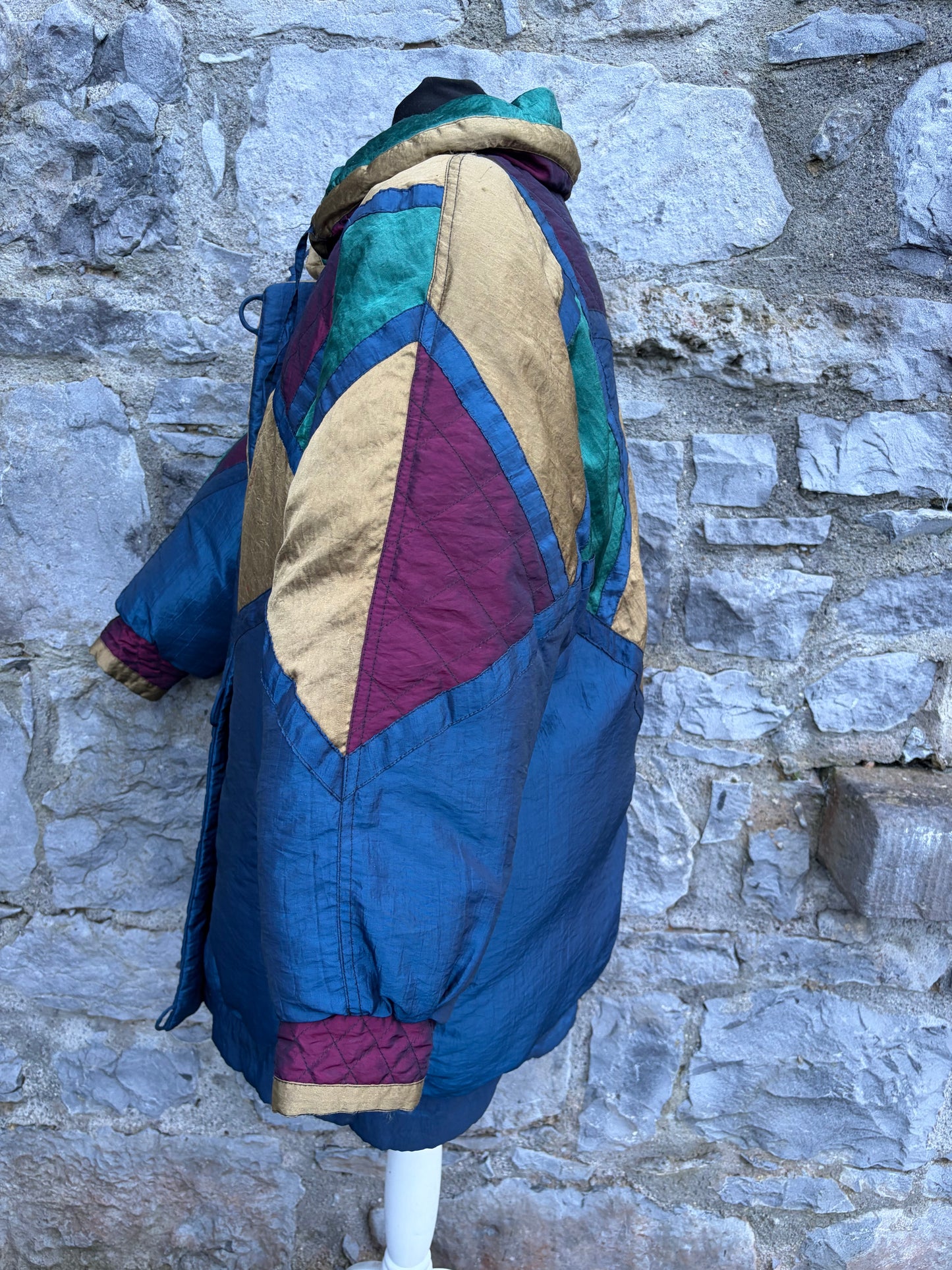 80s teal&gold winter jacket uk 12-14