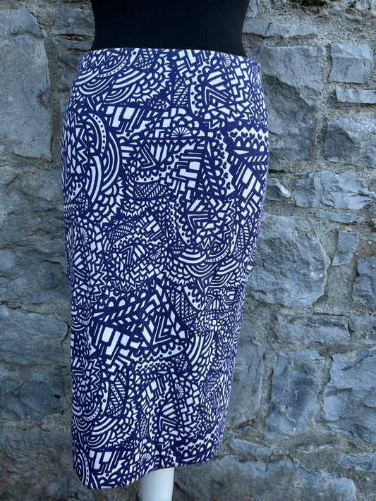 Blue geometrical skirt uk 10-12