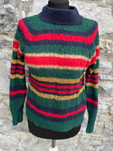 Load image into Gallery viewer, Green&amp;red woolly jumper uk 6-8
