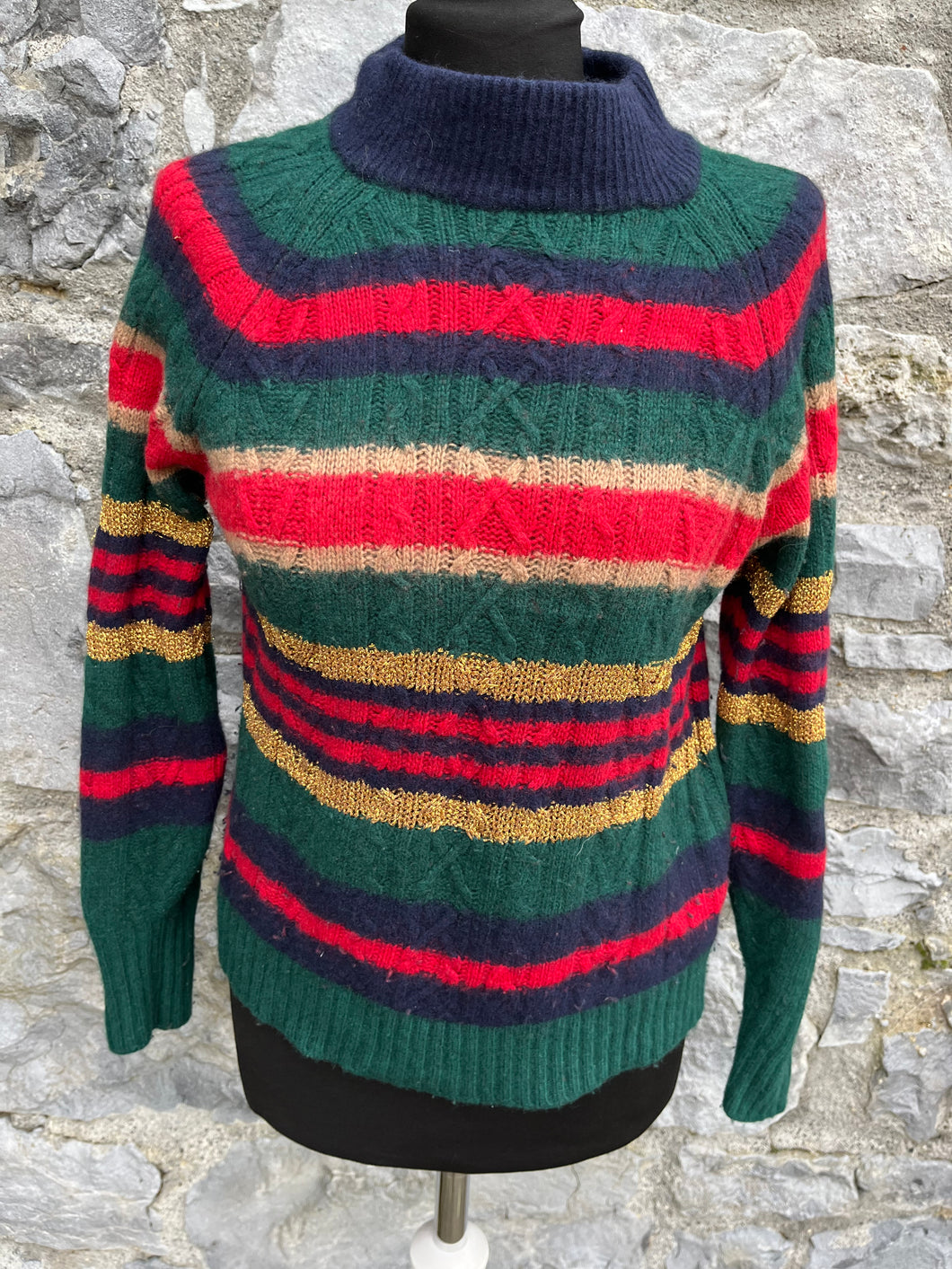 Green&red woolly jumper uk 6-8