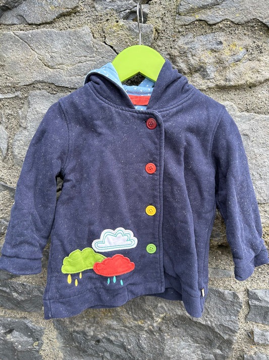 Navy hooded jacket  12-18m (80-86cm)