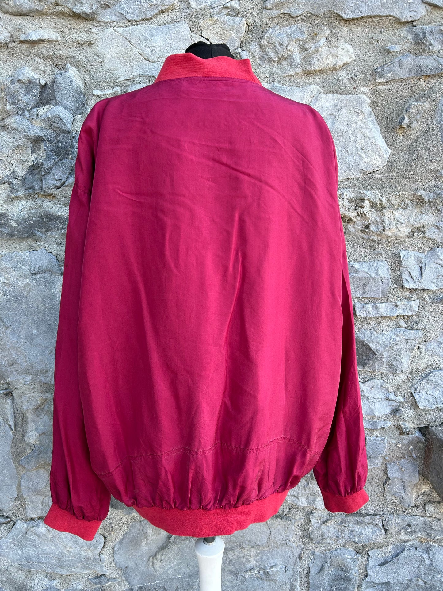 Maroon silk bomber jacket L/XL