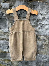 Load image into Gallery viewer, 80s Brown Cord circus dungarees  3-6m (62-68cm)
