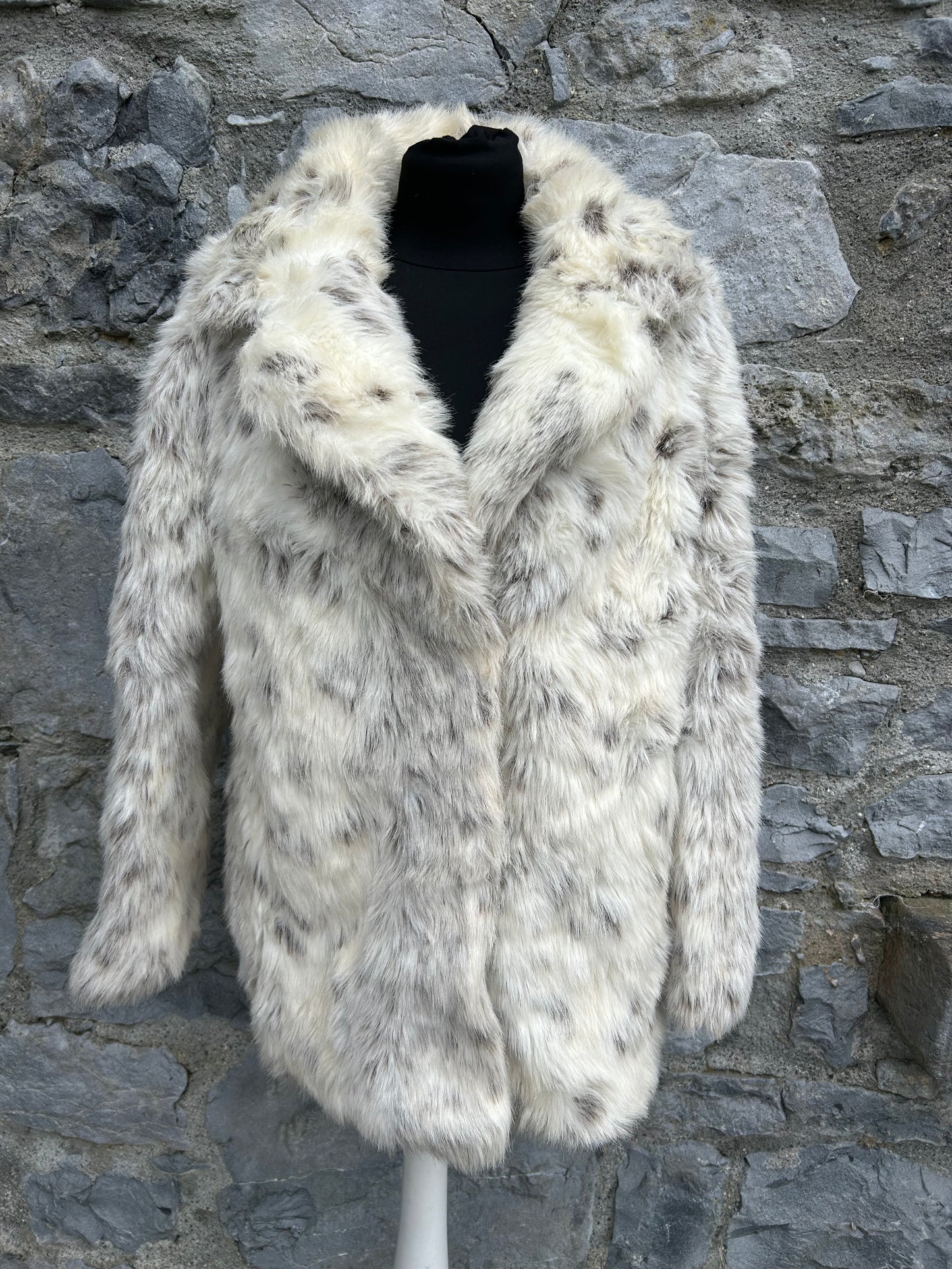 90s snow leopard faux fur uk 10-12