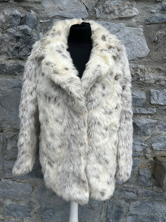 90s snow leopard faux fur uk 10-12