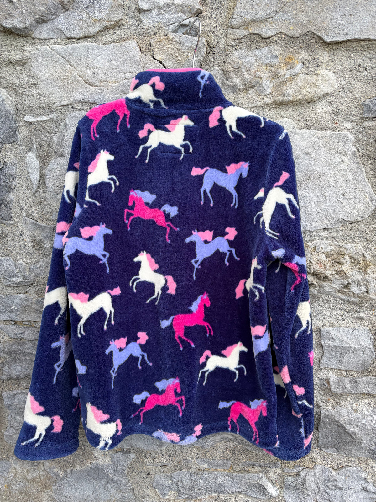 Horses navy soft fleece  8y (128cm)
