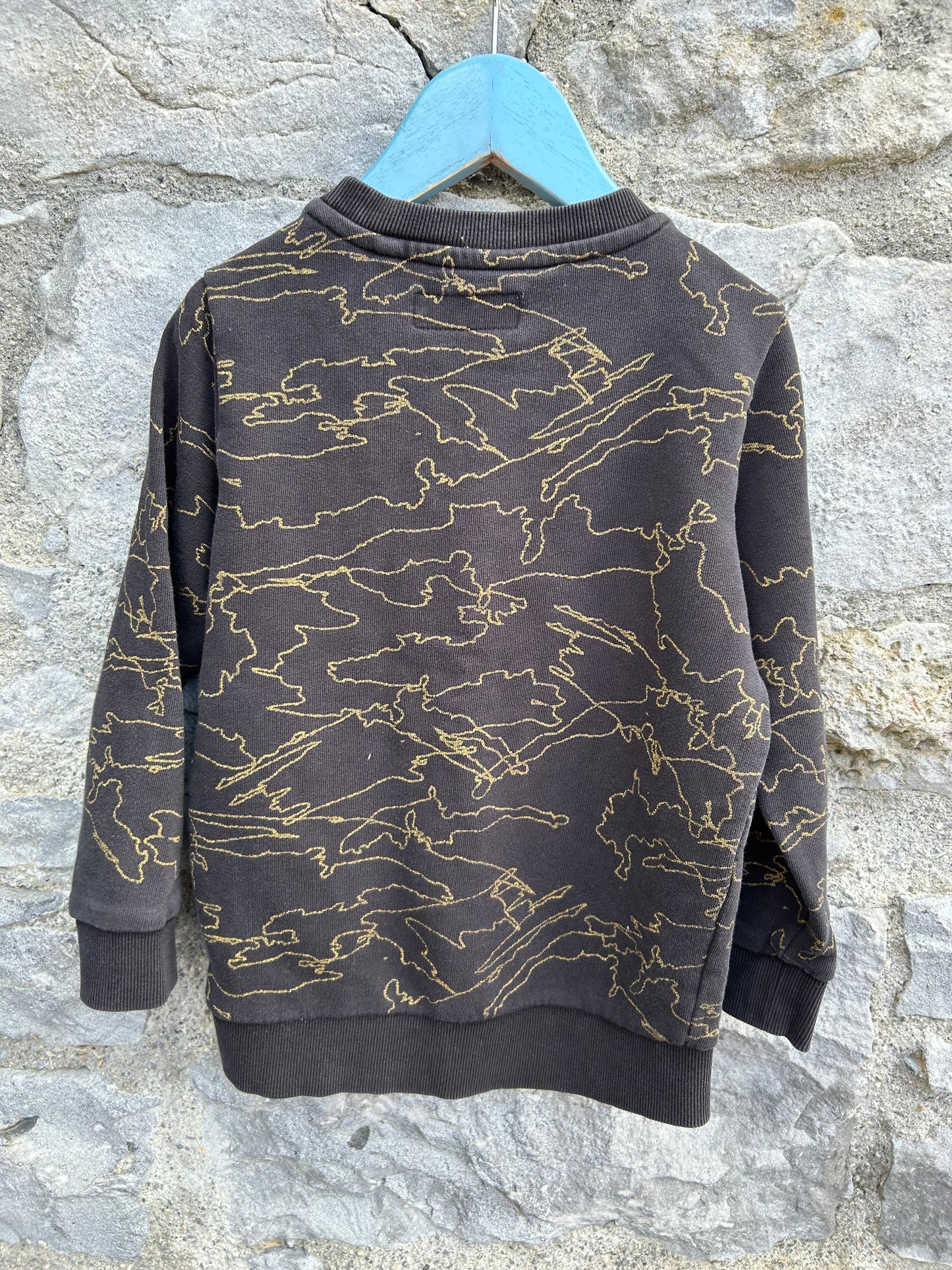 Gold marble black sweatshirt   4-5y (104-110cm)