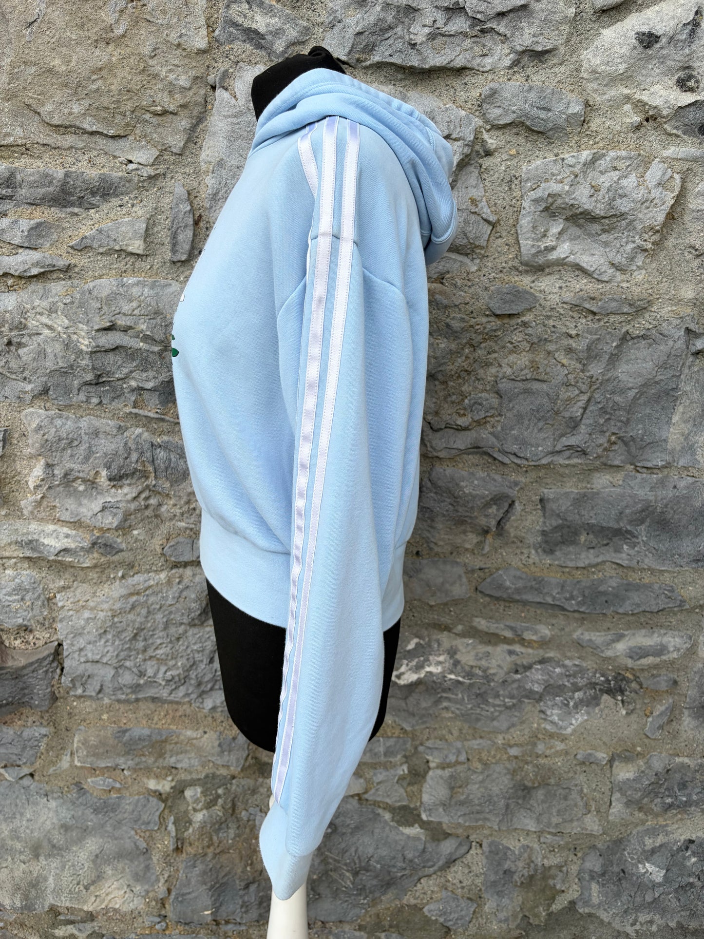 Blue animal flower print logo cropped hoodie uk 8-10